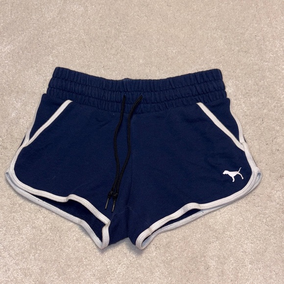 PINK Victoria's Secret Women's Athletic Shorts - Navy with White Trim - Picture 1 of 4